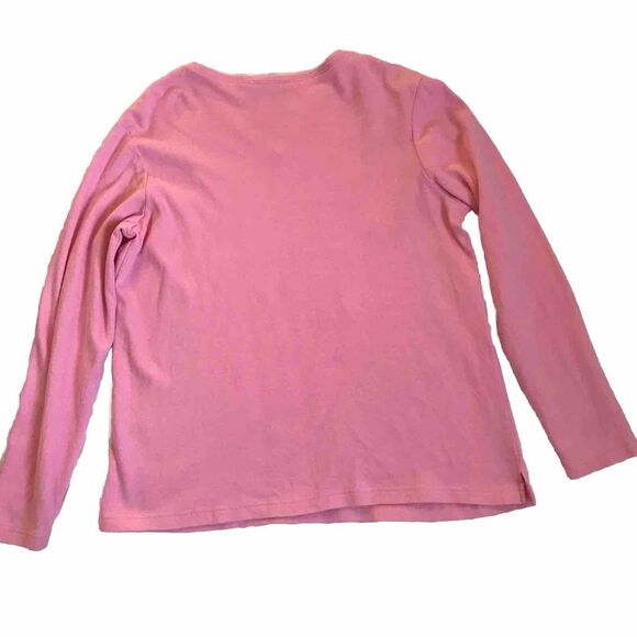 QUACKER FACTORY Top Large Pink Long Sleeve V-Neck Snowflakes SEQUINS EMBROIDERY - Picture 4 of 7